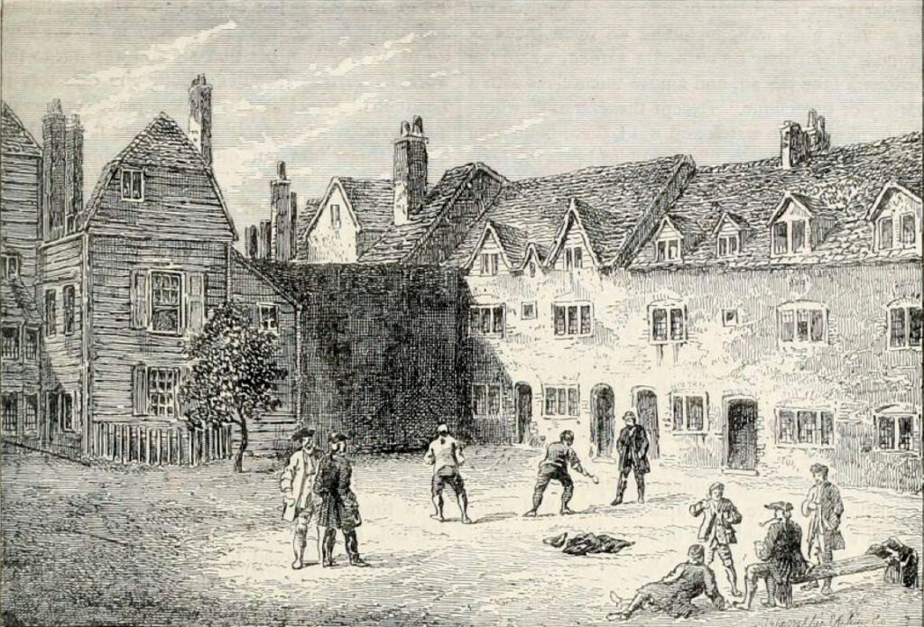 Racquet_court,_Marshalsea_prison,_London,_1800