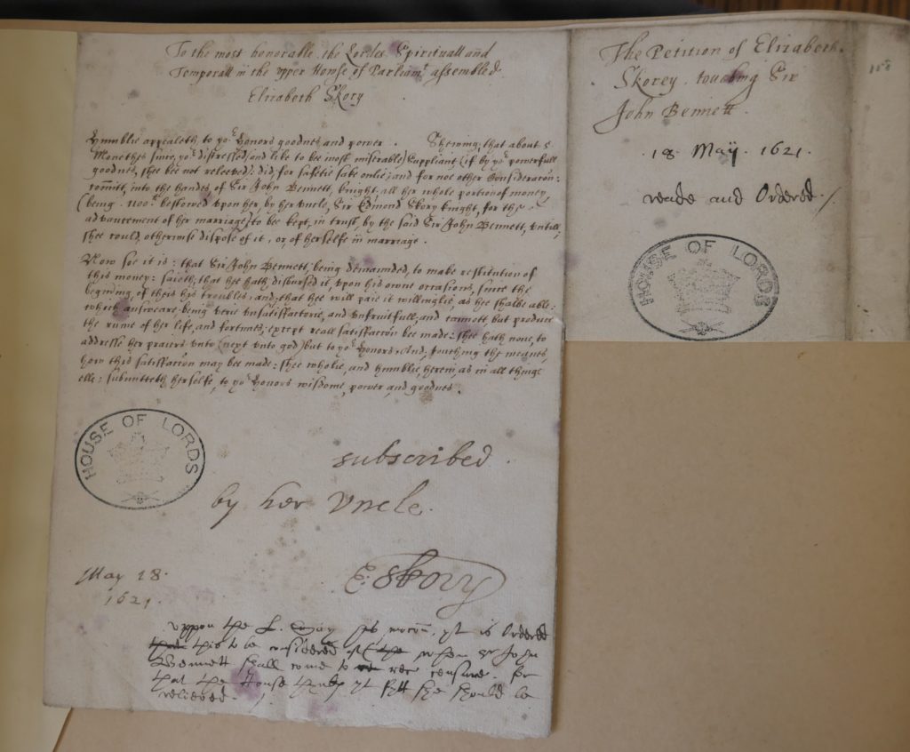 The petition of Elizabeth Skory, 1621